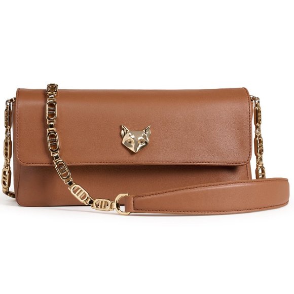 NEW Deseri Michele fox purse clutch, brown